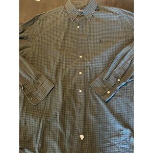 Ralph Lauren Plaid Button Down Shirt Mens Long Sleeve Green Patterned‎